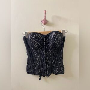 Vintage Black Lace Corset Top